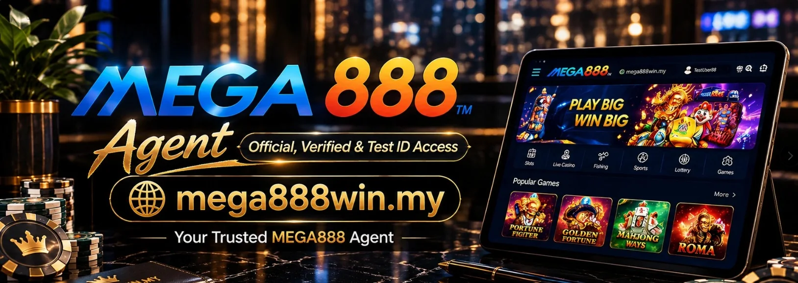 MEGA888 agent Malaysia – official, verified and Test ID access
